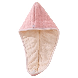 2025新款加厚干发帽子超强吸水速干女士毛巾洗头发包头巾浴帽粉色