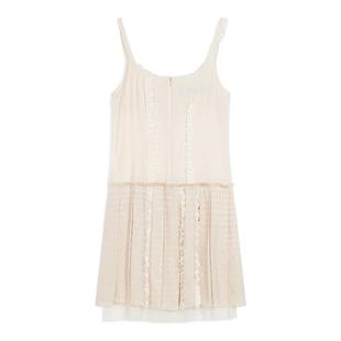 OPEN YY 26春夏新款女士时尚吊带迷你百褶连衣裙银泰百货