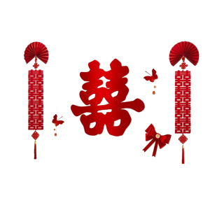 吾家婚品结婚婚房布置套装男女方新房客厅沙发背景墙喜字拉花装饰