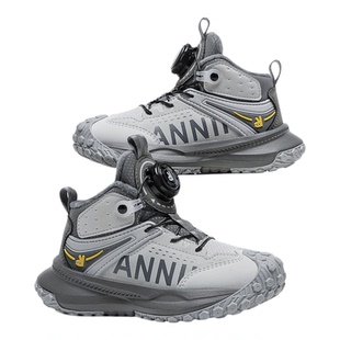 安奈儿男童棉鞋2026新款冬季高帮加绒保暖大棉鞋子防滑儿童运动鞋