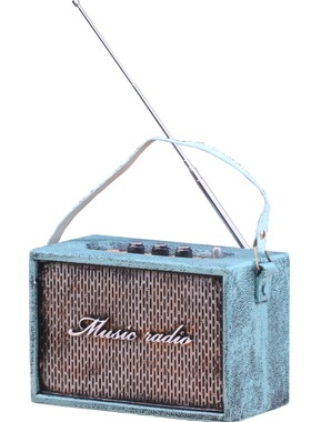 欧式风收音机手工彩绘道具装饰品
