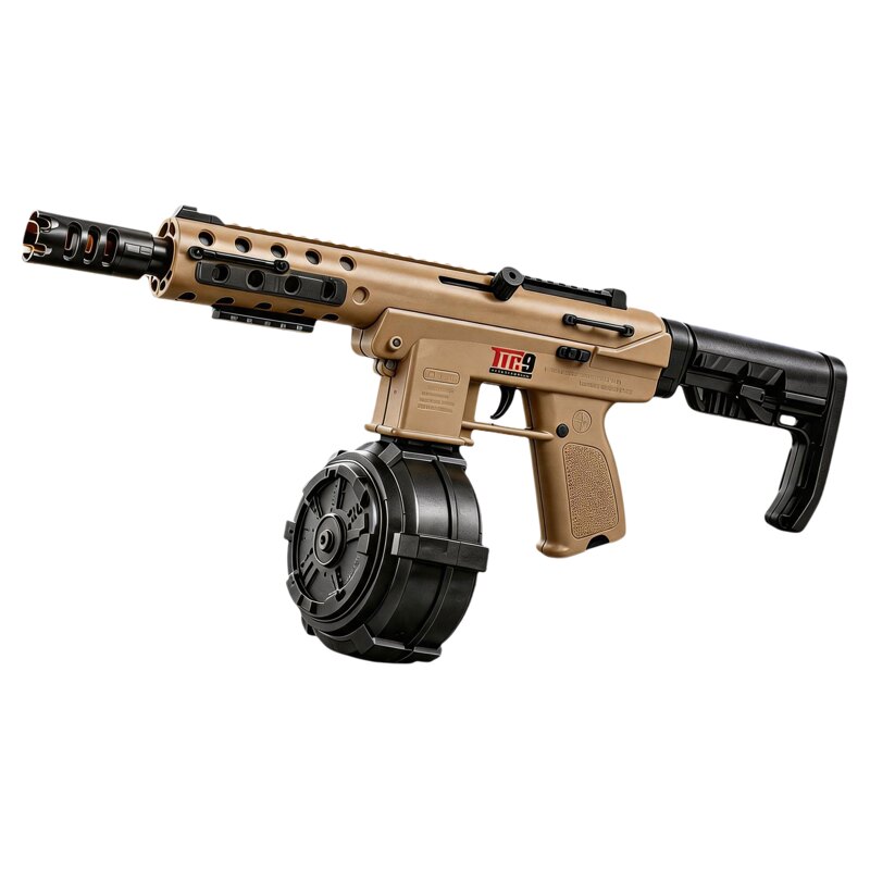 TEC9电动连发玩具枪弹鼓版防卡尼龙下场发射器男孩玩具礼物正品