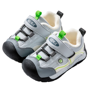 男童宝宝鞋子2025冬季新款软底加绒2-4岁儿童学步机能秋冬运动鞋