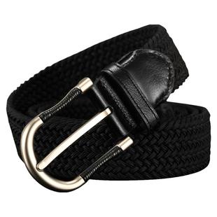 曼邦帆布皮带男款针扣男士松紧弹力腰带编制潮休闲编织布无孔舒适