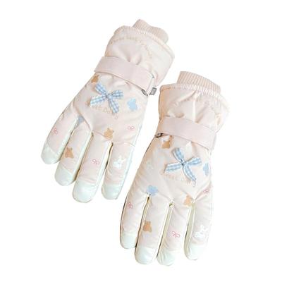 冬季可爱保暖手套女防风触屏加绒加厚户外滑雪骑行学生电动车防寒