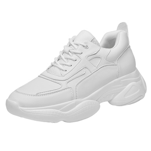 牛皮老爹鞋增高鞋男10cm百搭内增高男鞋8cm小码36白色运动休闲潮