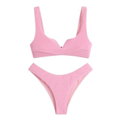 粉色比基尼法式复古钢圈聚拢性感