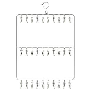 不锈钢衣架袜子内衣多夹子婴儿阳台防风加粗收纳省空间晾晒神器