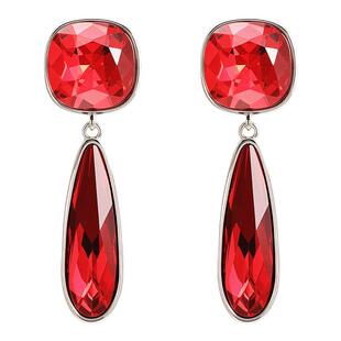 BLANCHE/布兰琪时凝瑞丽OL红色水晶耳环时尚高级感耳坠新年耳饰女
