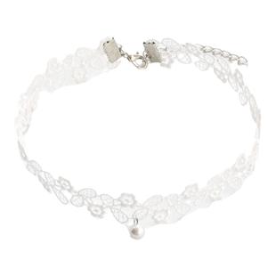 白色蕾丝珍珠choker超仙少女心脖子饰品颈带新娘气质锁骨链颈链女