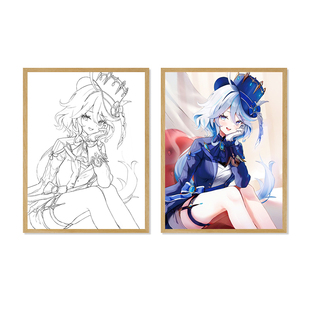 芙宁娜周边灯光画圆肾水神手办谷子电竞房间送朋友生日礼物小夜灯