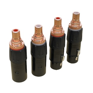发烧级 平衡转莲花母 XLR卡侬公母转RCA座HiFi音响功放音频转换头