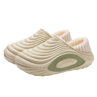 防水棉拖鞋男款冬季2025新款居家室内保暖加绒外穿防滑包跟拖鞋女