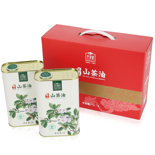千岁好山茶油1Lx2礼盒油茶籽油绿色食品压榨一级食用油春节送礼