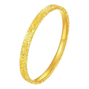 古法传承金包银碎冰冰手镯女士爆闪素圈实心手环镯子送女友礼物