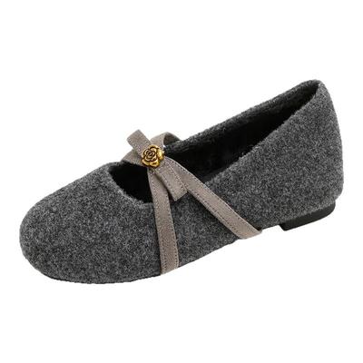 秋冬保暖毛毛鞋浅口单鞋