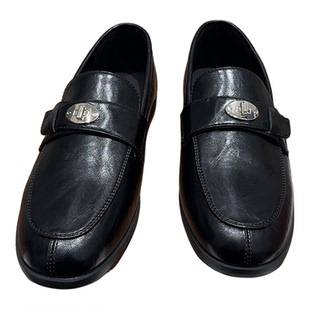 英伦风真皮乐福鞋女2026春季新款金属扣一脚蹬舒适百搭休闲单鞋潮