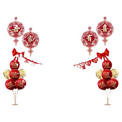 主卧婚房布置结婚装饰床头拉花