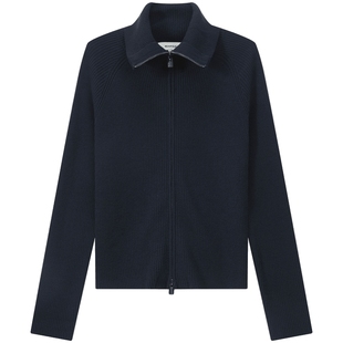 【新品】100%绵羊毛BEANPOLE滨波秋冬女士松弛老钱风翻领拉链毛衣