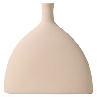 ins风复古素胚陶瓷花瓶北欧客厅干花插花器小口径桌面装饰品摆件