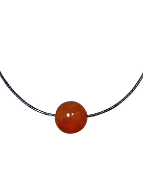 本命年红色玛瑙吊坠锁骨链颈链女