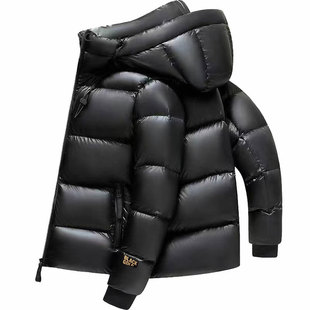 正品高档黑金羽绒服男款女款冬季加厚连帽保暖90白鹅绒长袖外套男