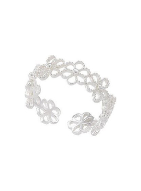 925纯银花朵开口食指戒显白