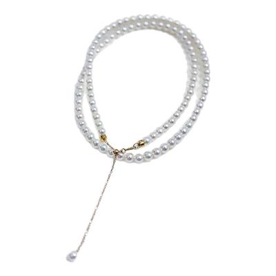 18k金天然极光baby珍珠项链