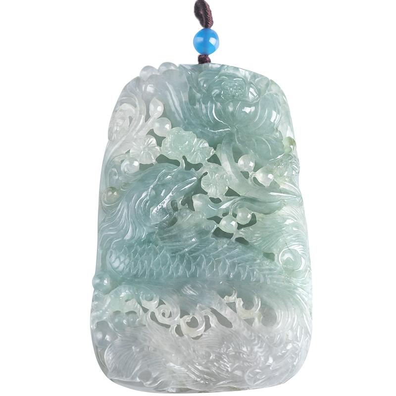 缅甸翡翠凤牌吊坠正品保证