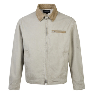 RuleByMe 复古水洗珠地棉夹克外套男女炒盐做旧boxy版型翻领上衣