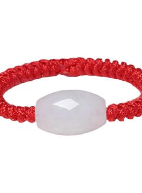 纯天然翡翠玉转运珠手工编织情侣