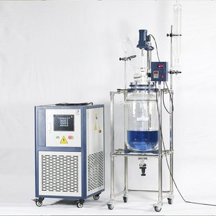 双层玻璃反应釜定制50L1L 100L实验室萃取蒸馏双层玻璃反应釜定做