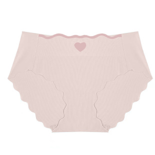 女士无痕内裤新款纯棉抗菌中腰一片式透气少女风冰丝薄款短裤