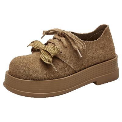 伊伴闪亮方扣休闲女鞋中粗跟