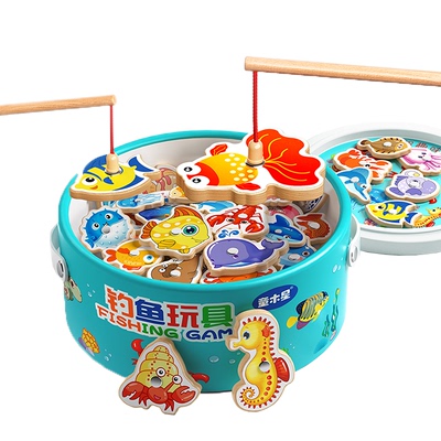 1到3岁木质磁性钓鱼玩具早教认知