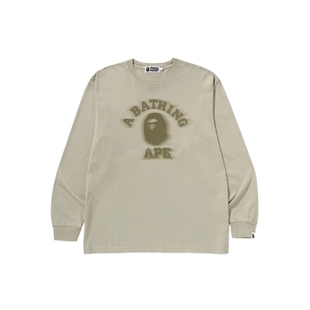 BAPE男装25年秋冬猿人字母幻视图案长袖T恤007111P