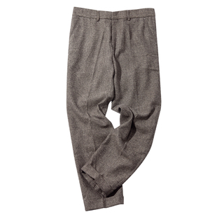 SOARIN英伦复古人字纹九分西装裤男 粗花呢痞帅商务修身直筒9分裤