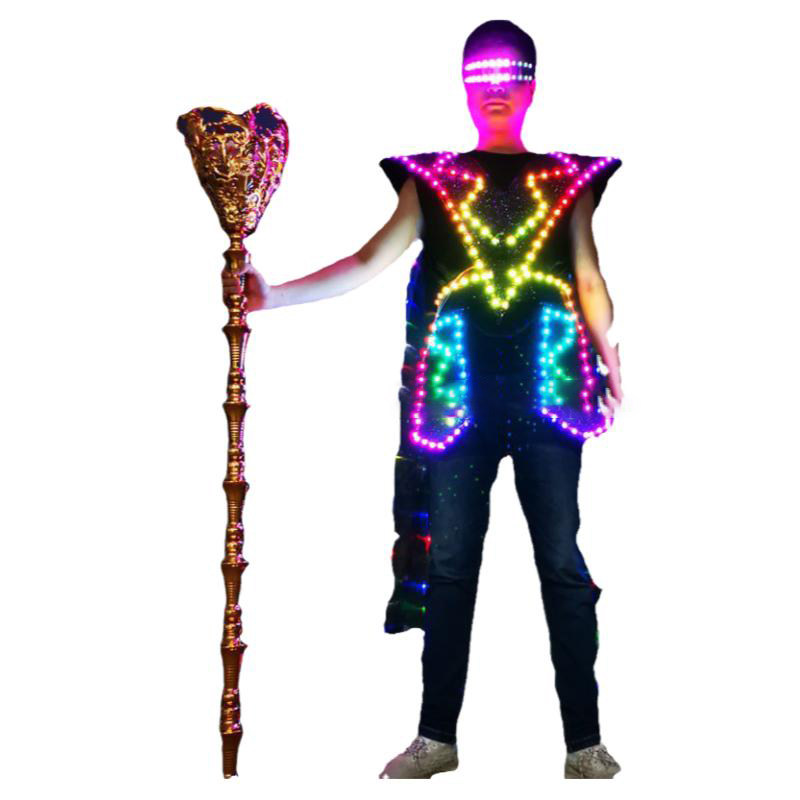 酒吧KTV出酒发光衣服太空服LED眼镜气氛道具舞台服激光手套礼炮枪