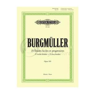 布格缪勒简易渐进练习曲 25首 op100 钢琴独奏 彼得斯原版乐谱书 Burgmuller 25 Easy Studies faciles at progressives EP3101