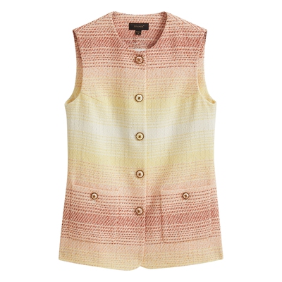 【刘涛同款】YINER音儿女装春季法式龙舌兰日出渐变花纱马甲