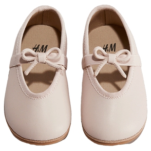 HM童装女婴舞蹈鞋冬季可爱精致简约时尚芭蕾浅口鞋1276482