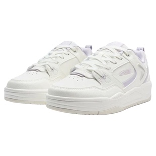 特步云帆板鞋女2025秋季新款小白鞋皮网运动休闲板鞋975318310060