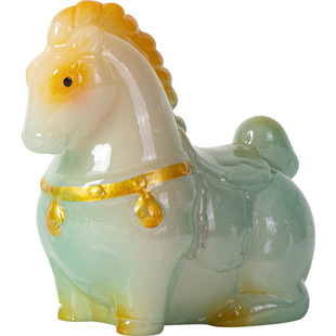 变色马茶宠摆件精品可养创意生肖马茶桌茶台茶玩配件装饰唐马摆设