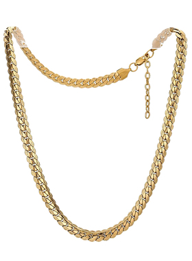 钛钢古巴项链男女压花链简约风