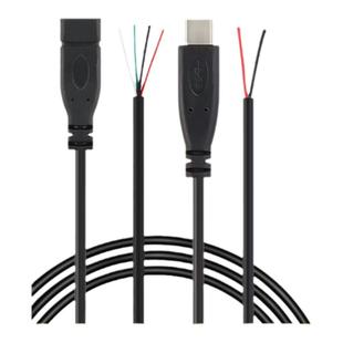 TYPE-C数据线单头tpc公母头线type c母座2芯电源延长线usb线