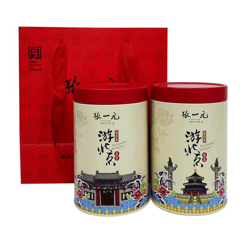张一元茉莉花茶雪龙75g+雪峰75g