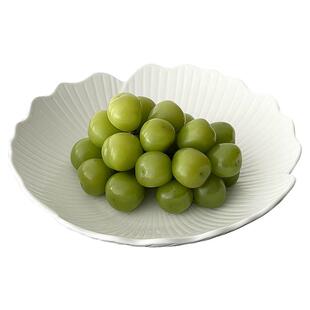 高级感纯白银杏花水果盘轻奢家用陶瓷西餐盘汤盘简约干果盘沙拉盘