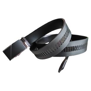 新款促销正品潮侨牛筋皮带男不带头自动扣腰带加长全齿牙卡槽黑色