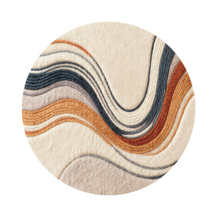 圆形客厅地毯免洗可擦高级感卧室床边衣帽间书房转椅沙发茶几地垫