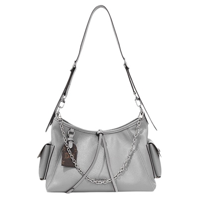 Daphne/达芙妮时尚单肩包休闲百搭斜挎包休闲简约风灰色通勤10262